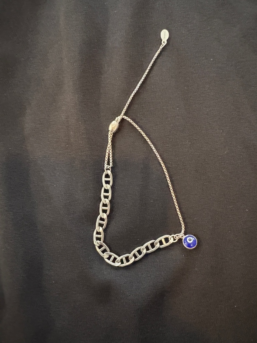 Alex and Ani Silver Necklace with Blue Evil Eye Charm